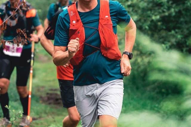 Alex is running the marathon four times back to back