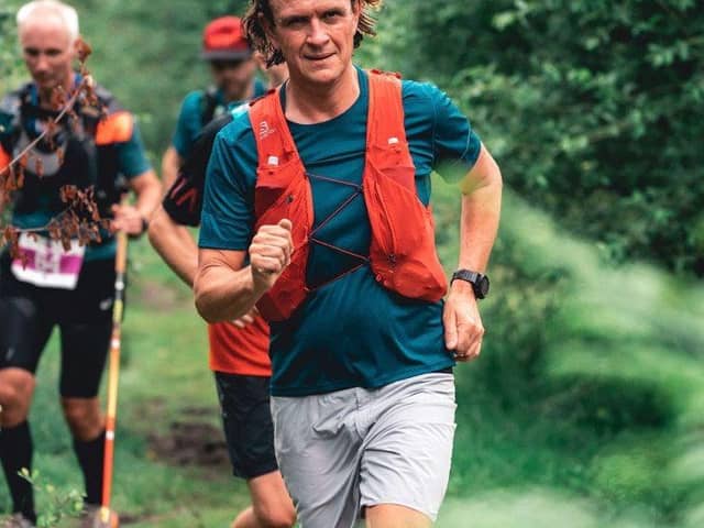 Alex is running the marathon four times back to back
