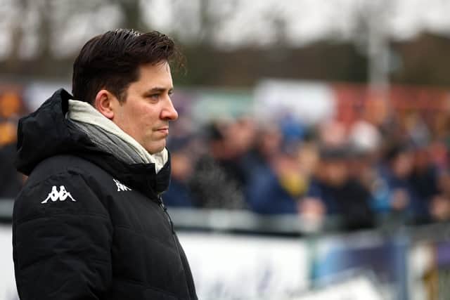 Horsham manager Dominic Di Paola has said that his side have shown ‘what they’re capable of’ during the team’s memorable FA Cup run this year as the Hornets bowed out of the competition with a 3-0 defeat to Sutton United. (Photo by Bryn Lennon/Getty Images)