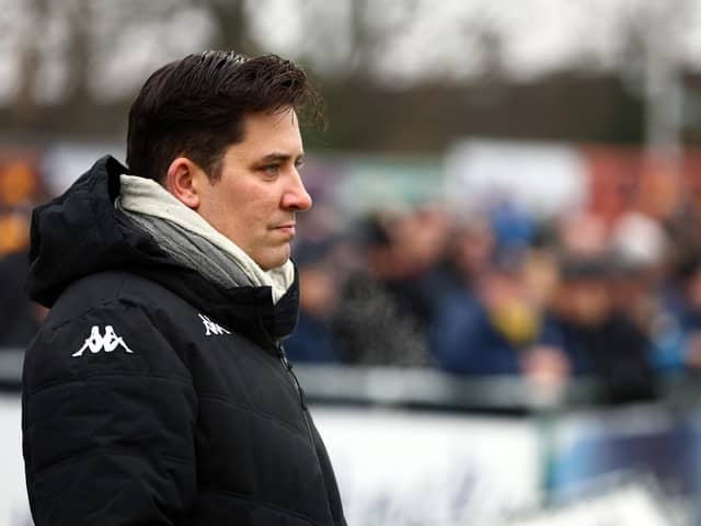 Horsham manager Dominic Di Paola has said that his side have shown ‘what they’re capable of’ during the team’s memorable FA Cup run this year as the Hornets bowed out of the competition with a 3-0 defeat to Sutton United. (Photo by Bryn Lennon/Getty Images)