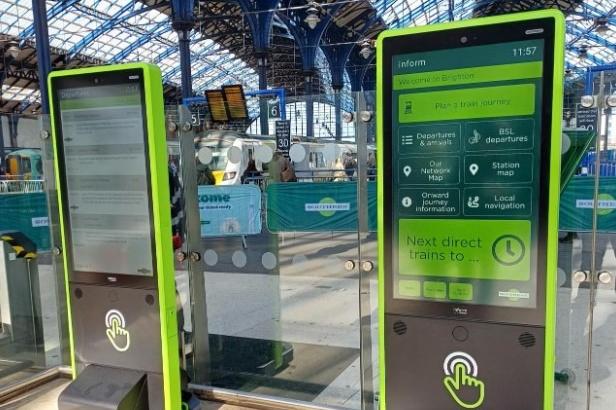 Information screens at Brighton station