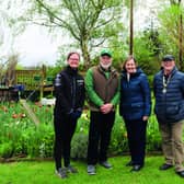 Sarah Squire, Squire’s Garden Centres (second right) visiting Badshot Lea Bloomers