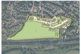 Illustrative bird's eye view of proposed 42 affordable homes on Longsdon Way, Caterham. (Credit: Croudace Homes)