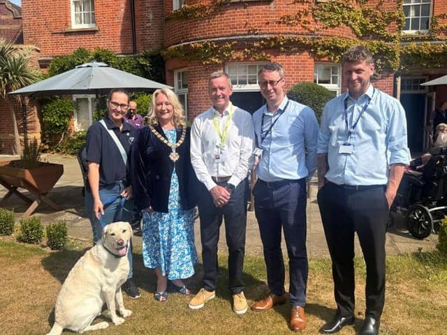 Gary Dunn (West Hall General Deputy Manager) Mark Wren (Anchor Service Manager) Hamish Macdonald (Community Engagement Manager at Home Instead) Cllr Amanda Boote (Mayor of Woking) Georgie Adams (From Jackson to The Rescue).