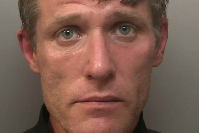 Police are appealing for the public's help to locate 47-year-old Scott Matthews from Sutton who is wanted in relation to a shoplifting investigation in West Byfleet. Picture courtesy of Surrey Police