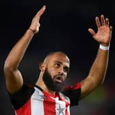 Bryan Mbeumo of Brentford reacts during the Premier League match between Brentford FC and Arsenal FC at Gtech Community Stadium on November 25, 2023 in Brentford, England. (Photo by Justin Setterfield/Getty Images)