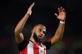Bryan Mbeumo of Brentford reacts during the Premier League match between Brentford FC and Arsenal FC at Gtech Community Stadium on November 25, 2023 in Brentford, England. (Photo by Justin Setterfield/Getty Images)