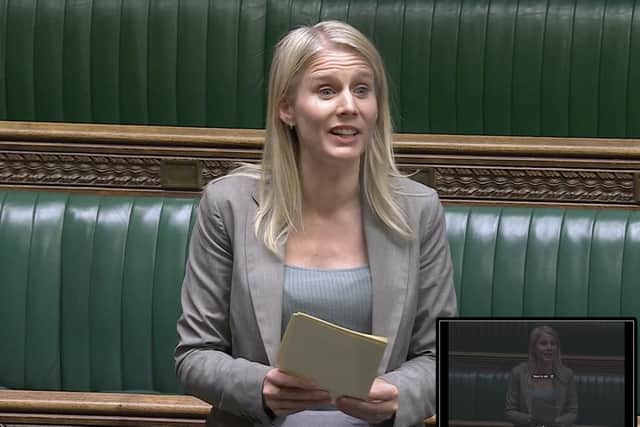 MP Rebecca Paul during a debate in parliament on community funding for pubs