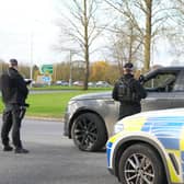 Sussex Police said a security cordon is in place around the South Terminal at Gatwick Airport, following the ‘discovery of a suspected prohibited item in luggage’. Photo: Eddie Mitchell