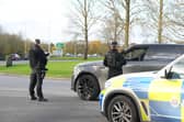Sussex Police said a security cordon is in place around the South Terminal at Gatwick Airport, following the ‘discovery of a suspected prohibited item in luggage’. Photo: Eddie Mitchell