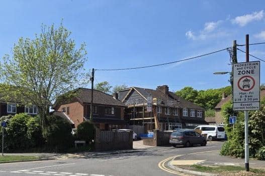 Surrey’s first School Street has launched at Farnham Heath End School. Picture courtesy of Surrey County Council