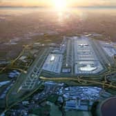 Heathrow shown with a third runway over the M25 (image Heathrow)