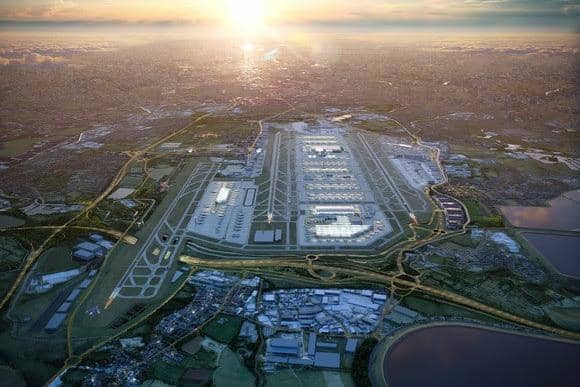 Heathrow shown with a third runway over the M25 (image Heathrow)