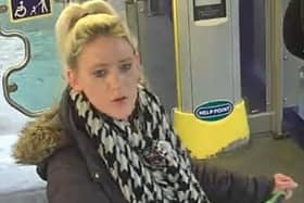 Officers investigating the theft of a suitcase on board a Thameslink train are releasing this CCTV image in connection