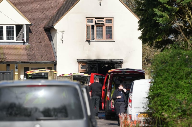 10 fire engines called to major blaze across Surrey border