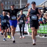 Runners on marathon day