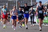 Runners on marathon day
