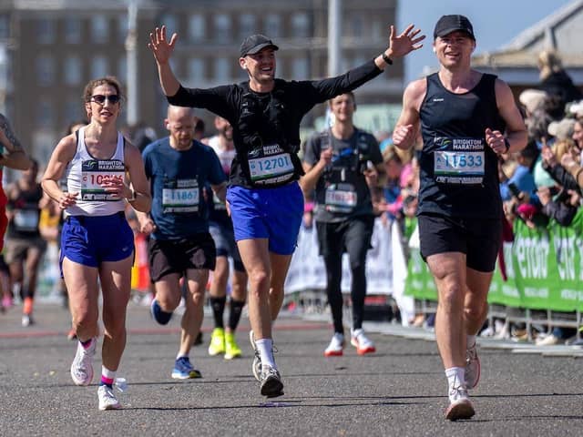 Runners on marathon day